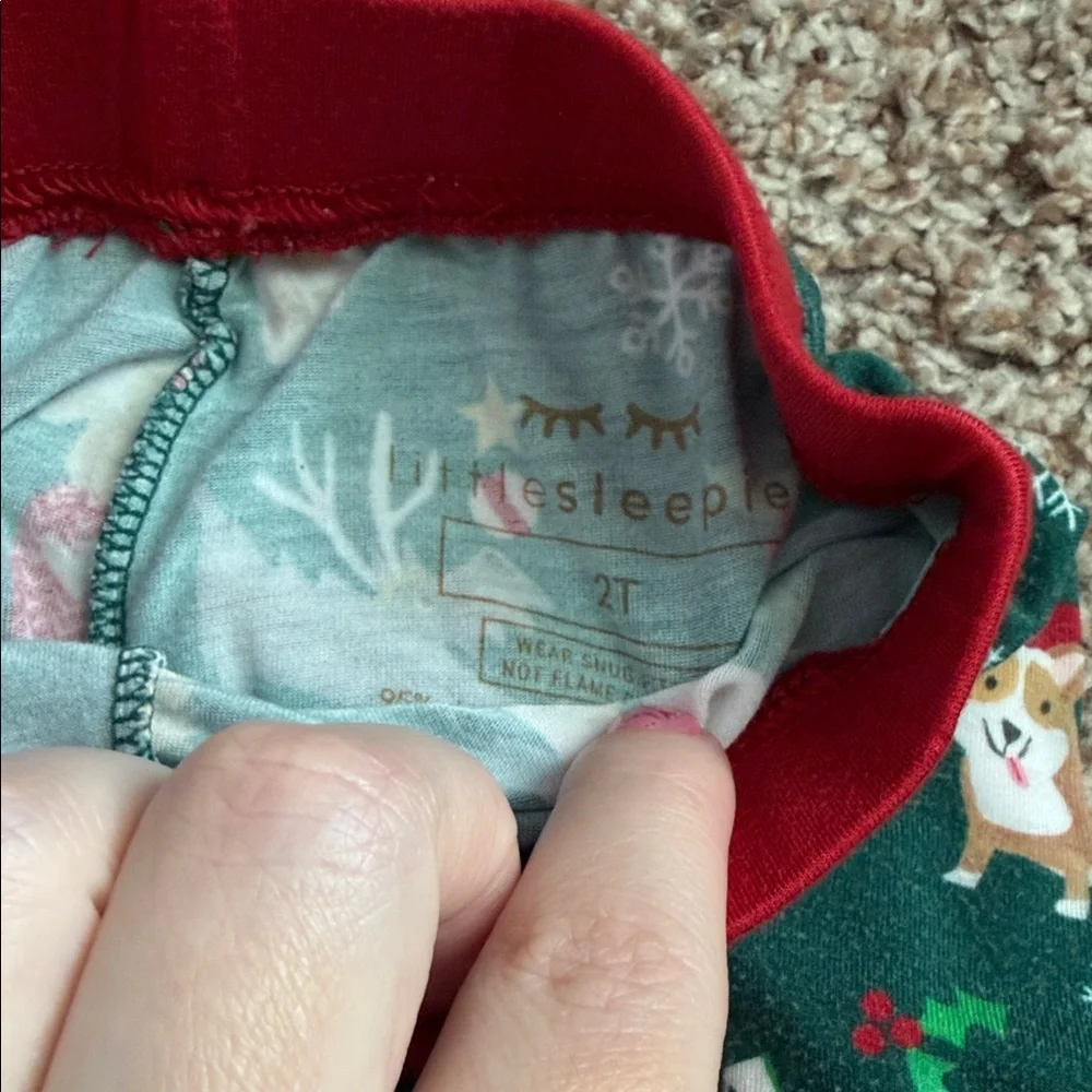 LITTLE SLEEPIES HOLIDAY HOUNDS TWO PIECE PAJAMA SET